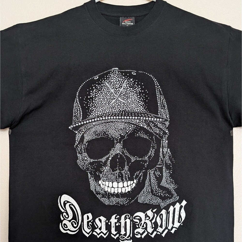 Death Row XL T-Shirt Rap Hip Hop Gangsta Black Graphic Tee